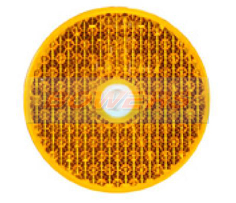 Amber/Orange Round Stick/Screw On Reflector 60mm